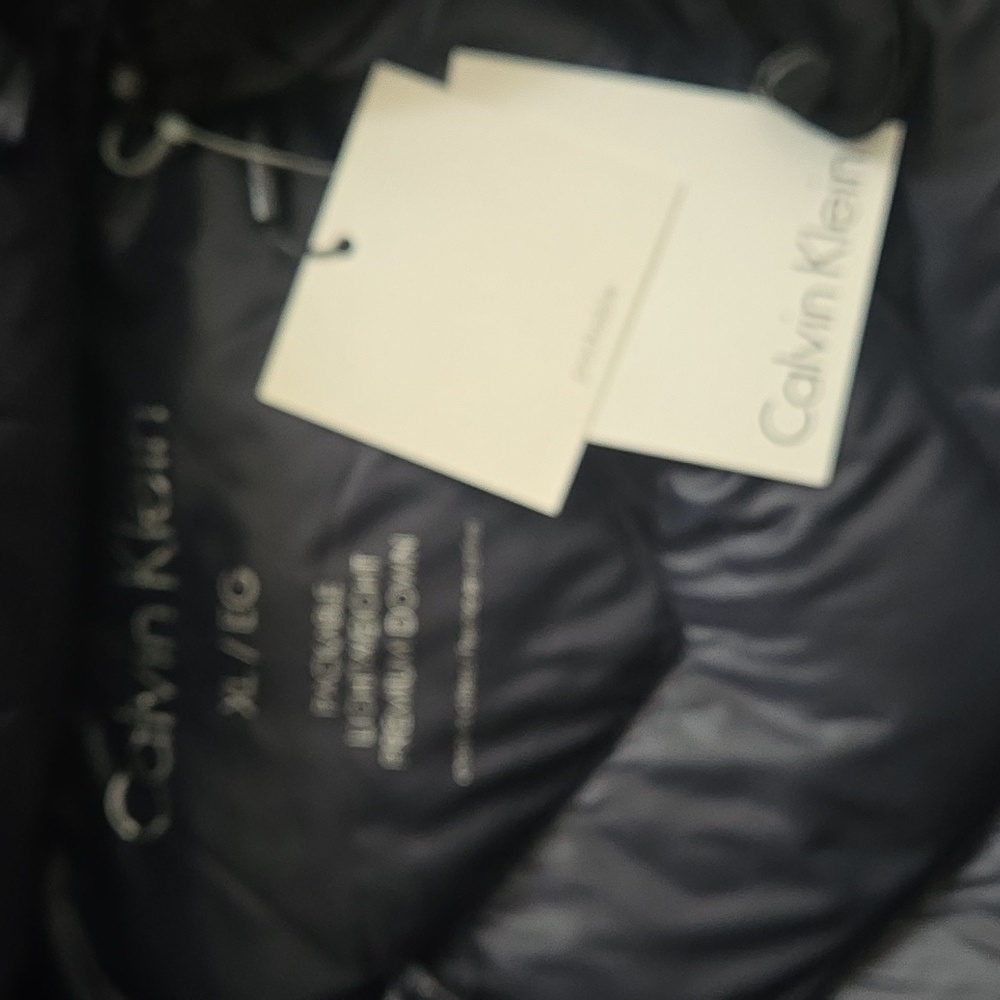 NWT Calvin Klein Sz XL Packable Navy Blue Coat - Picture 5 of 8